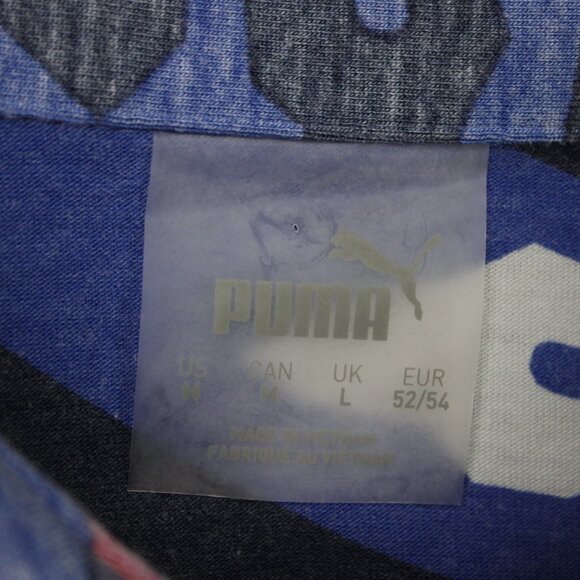 Puma Polo Shirt Mens Medium Pink/Blue Camo Reverse Print Golf S/S Pullover - Picture 8 of 14